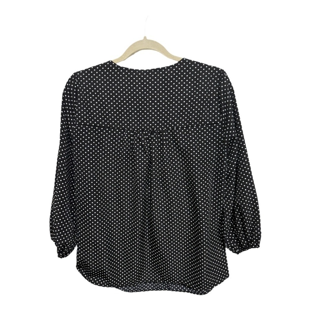 Savanna Jane Polka Dot Embroidered Floral Blouse Long Sleeve Boho Size Medium - Picture 5 of 7